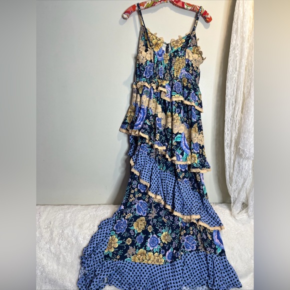 Spell x FP Free People Full Bloom RUFFLE SOIRÉE Asymmetrical DRESS - Picture 8 of 8